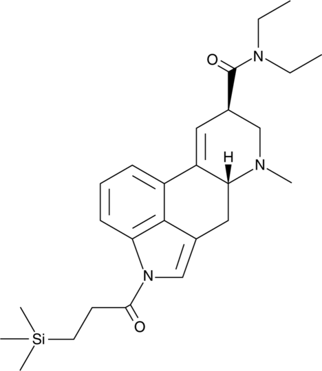 Chemical structure of 1S-LSD 150mcg Blotters